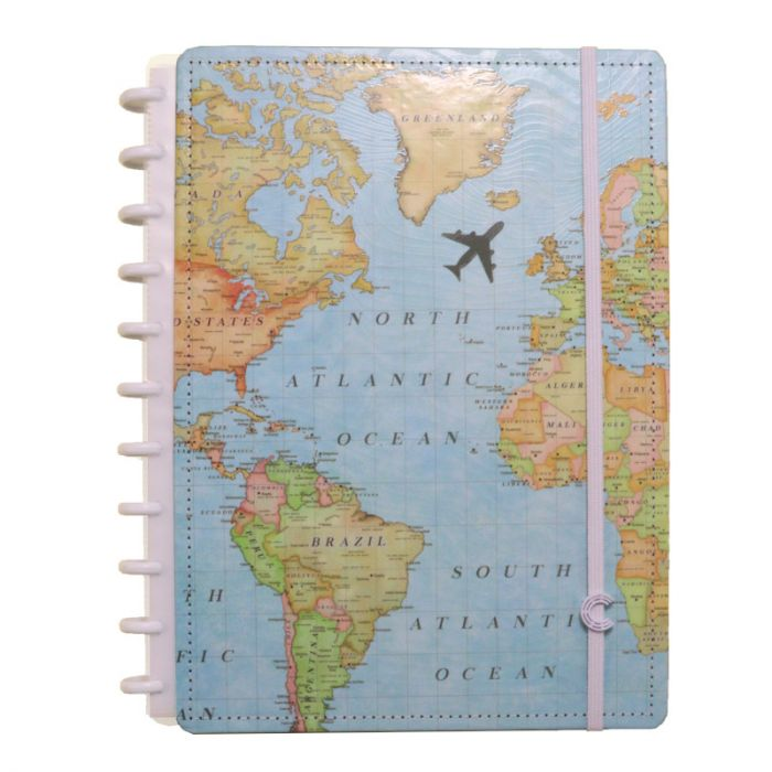 Caderno Inteligente 80F Grande Mapa Mundi