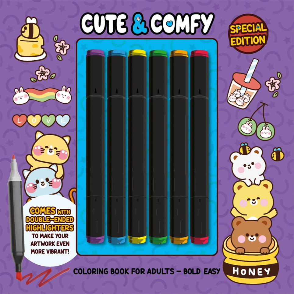Cute & Comfy Coloring Book for Adults - Bold Easy - Special Edition - Livro de Colorir Adulto