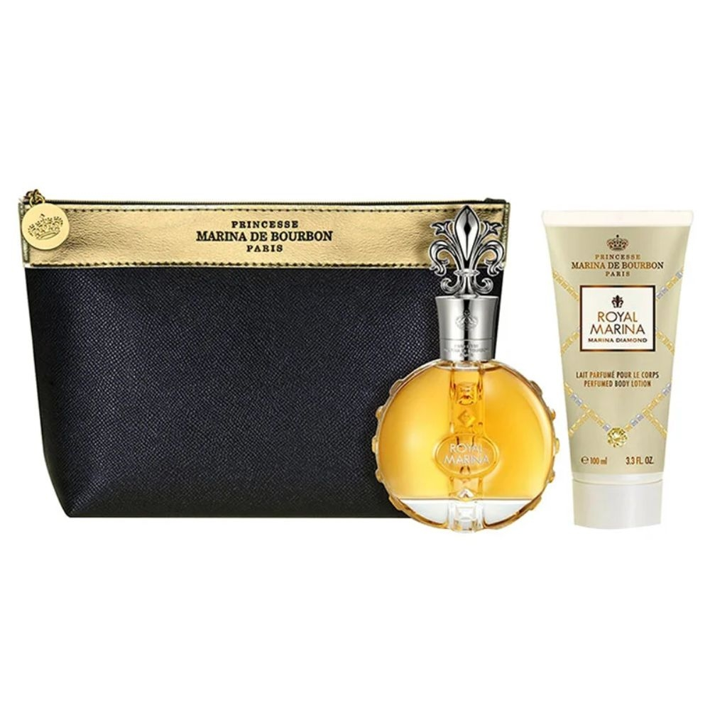 Kit Coffret Marina de Bourbon Royal Diamond EDP + Body Lotion + Necessáire-100 ml