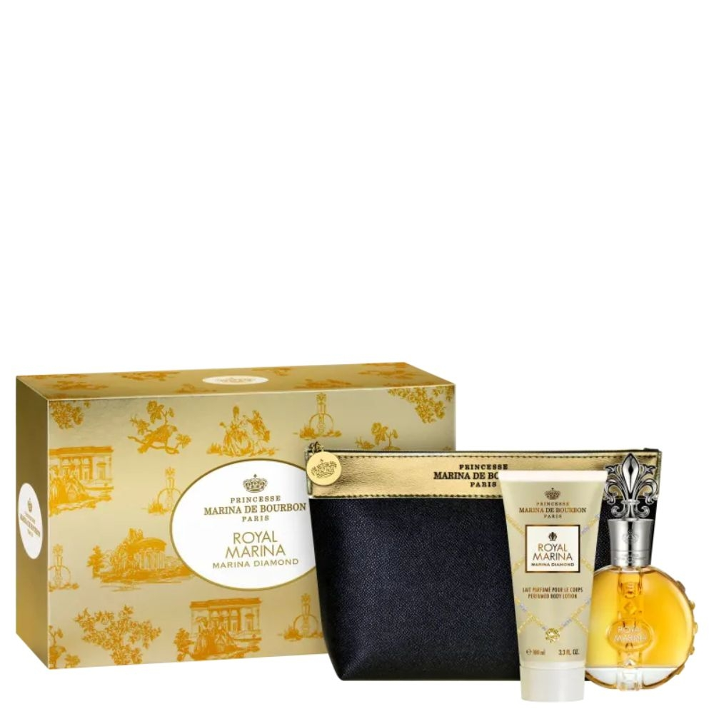 Kit Coffret Marina de Bourbon Royal Diamond EDP + Body Lotion + Necessáire-100 ml