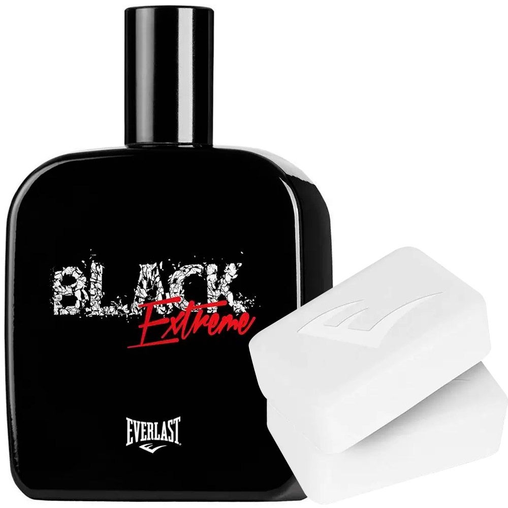 Kit Everlast Black Extreme Deo Colônia Masculino + 02 Sabonetes-100 ml