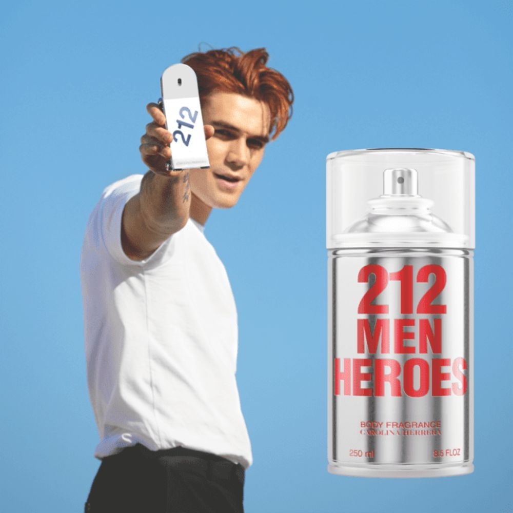 212 MEN Heroes Carolina Herrera Body Spray Masculino-250 ml