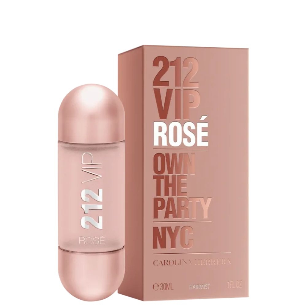 212 Vip Rosé Hair Mist Carolina Herrera para Cabelo-30 ml