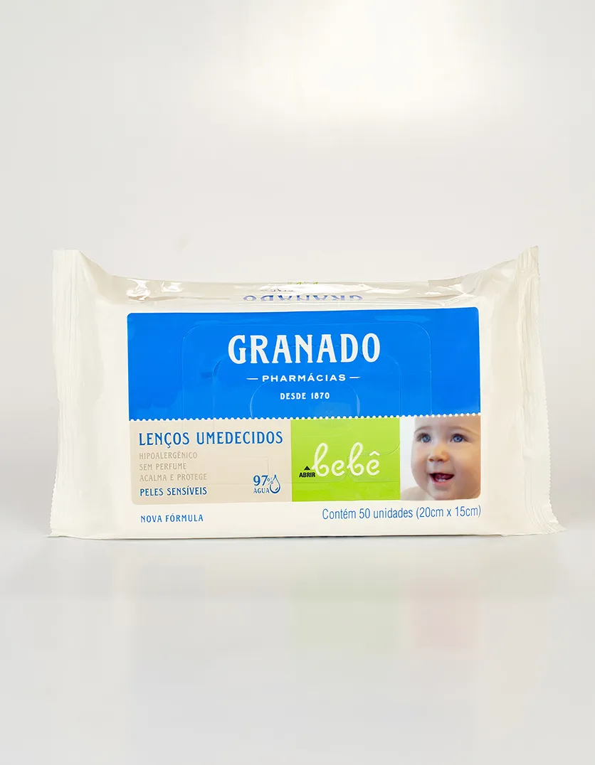 Lenços Umedecidos Bebê Peles Sensíveis - 50 unidades
