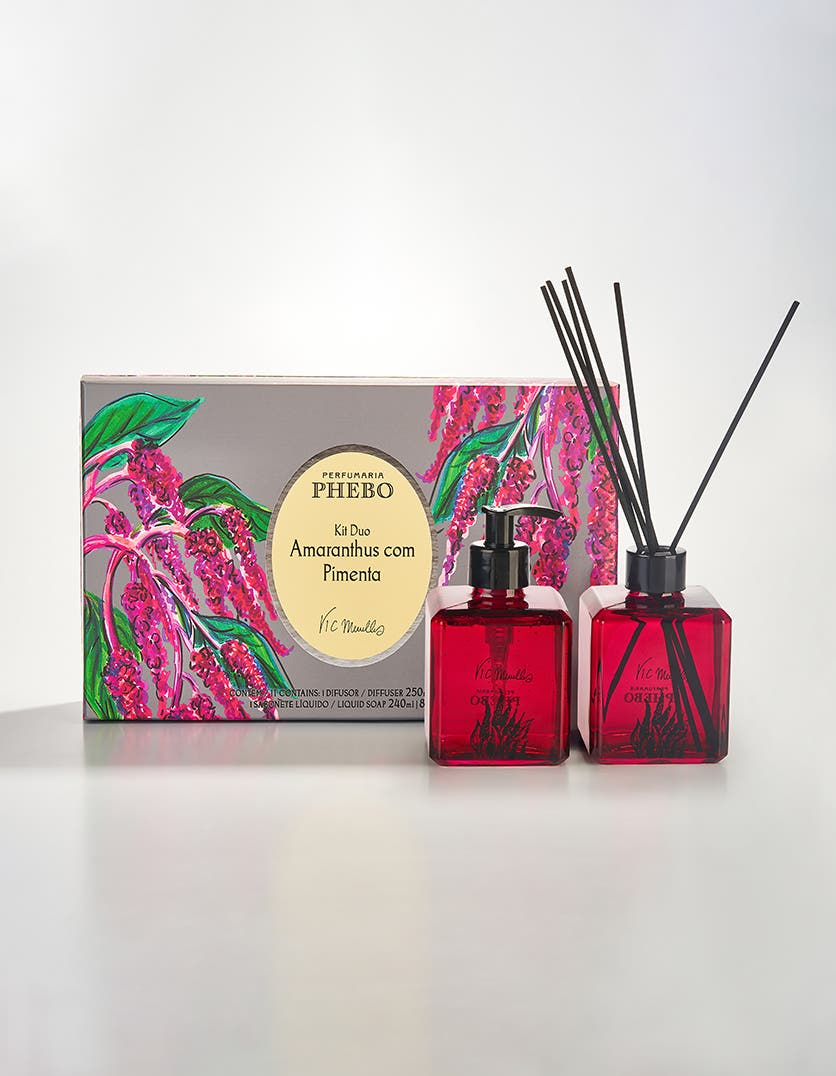 Kit Difusor de Ambientes 250ml + Sabonete Líquido Phebo Amaranthus com Pimenta 240ml
