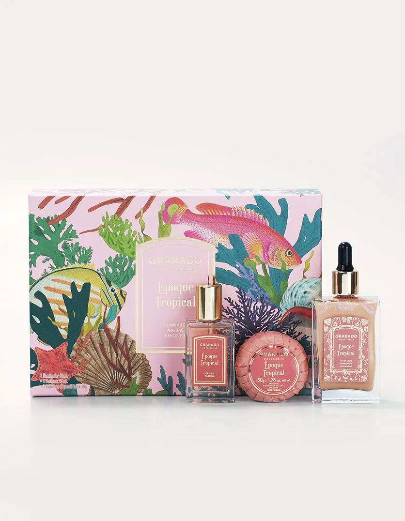 Kit Iluminador + Perfume + Sabonete em Barra Époque Tropical