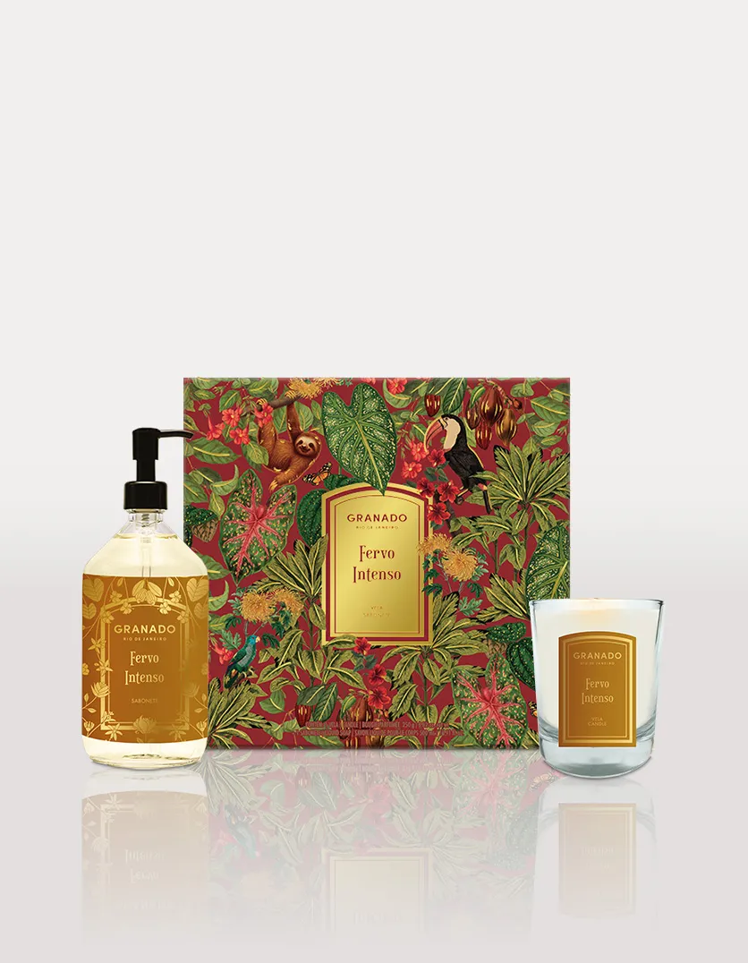 Kit Vela & Sabonete Líquido Fervo Intenso