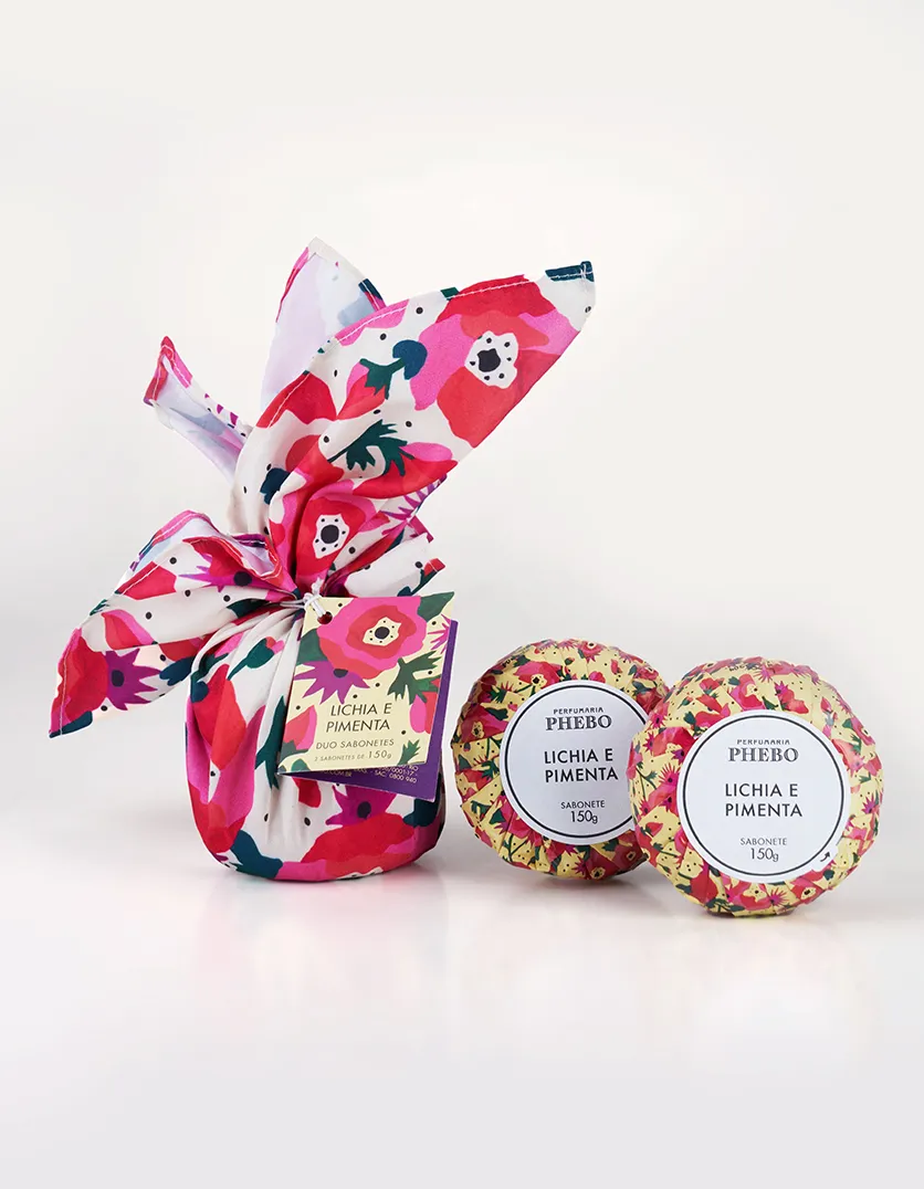 Kit Sabonete em Barra Lenço Lichia e Pimenta
