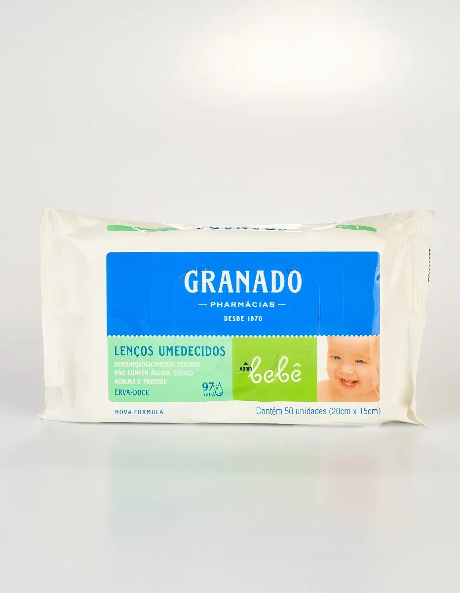 Lenços Umedecidos Bebê Erva-doce - 50 unidades