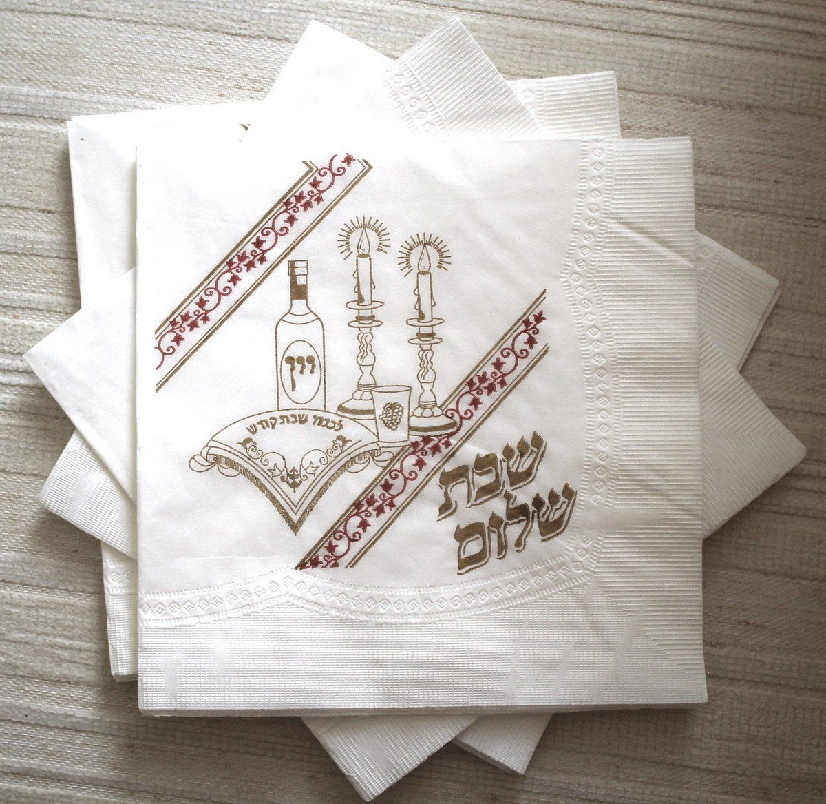 Guardanapo de Papel 33x33 cm Shabat Shalom 50 unidades