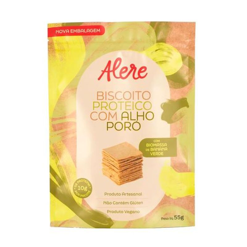 Biscoito Proteico Alho Poró Alere 55g